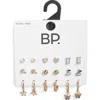 Bp. Set Of 9 Earrings In Gold Rhodium Crystal
