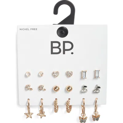 Bp. Set Of 9 Earrings In Gold