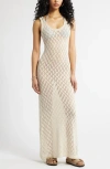 Bp. Sheer Pointelle Maxi Dress In Ivory