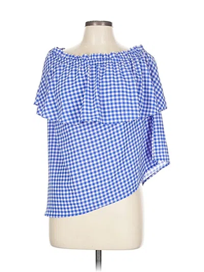 Pre-owned Bp. Short Sleeve Blouse In Blue