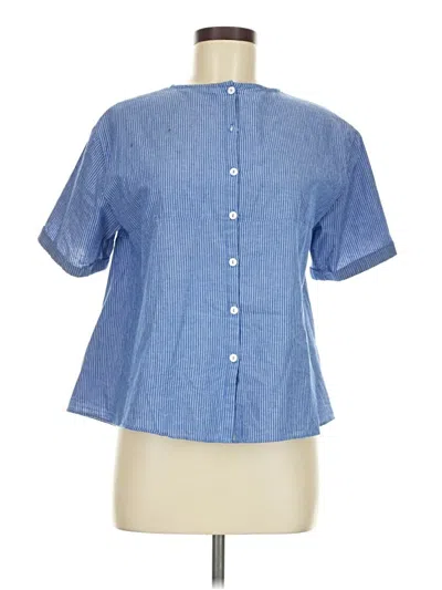 Pre-owned Bp. Short Sleeve Blouse In Blue