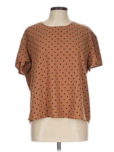 Pre-owned Bp. Short Sleeve Blouse In Brown