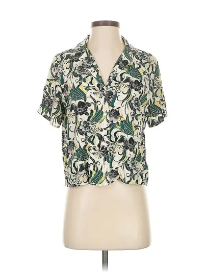 Pre-owned Bp. Short Sleeve Blouse In Green
