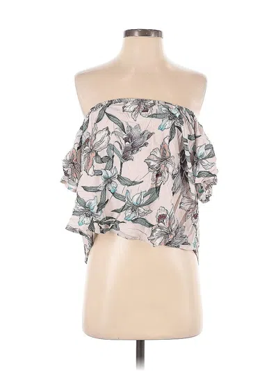 Pre-owned Bp. Short Sleeve Blouse In White