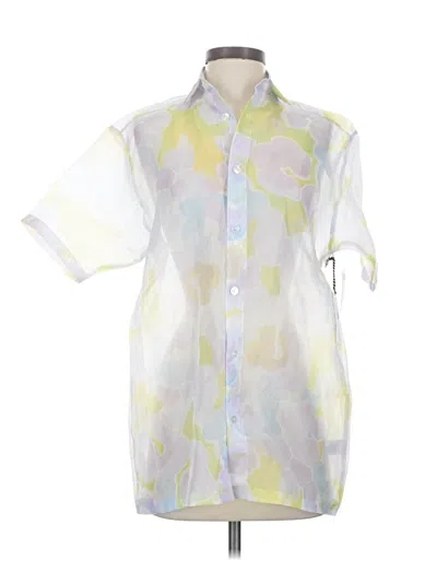 Pre-owned Bp. Short Sleeve Blouse In White