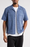 Bp. Short Sleeve Mechanic Shirt In Blue Indigo