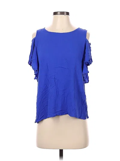 Pre-owned Bp. Short Sleeve Top Blue Cold Shoulder Neckline Tops