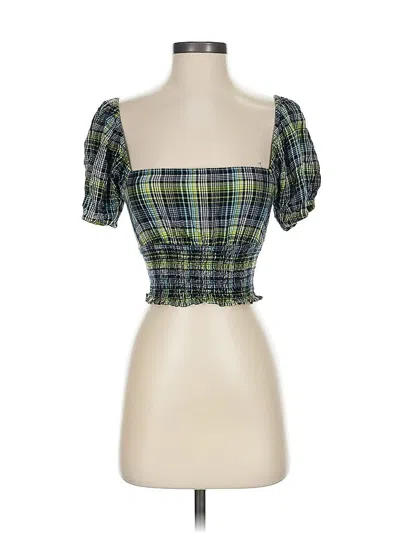 Pre-owned Bp. Short Sleeve Top Green Square Neckline Tops