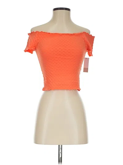 Bp. Short Sleeve Top Orange Strapless Neckline Tops