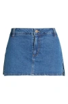 Bp. Side Slit Denim Skort In Blue
