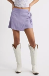 Bp. Side Tie Linen Blend Miniskirt