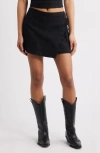 Bp. Side Tie Linen Blend Miniskirt