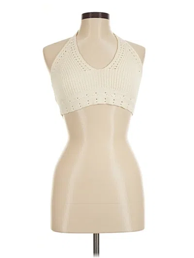 Bp. Sleeveless Top Ivory Halter Neckline Tops In White