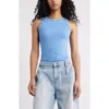 Bp. Slinky Rib Knit Tank In Blue Stream