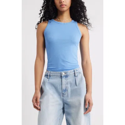 Bp. Slinky Rib Knit Tank In Blue Stream