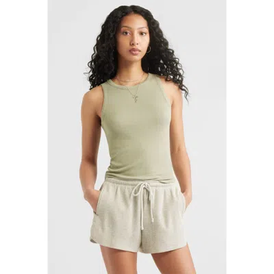Bp. Slinky Rib Knit Tank In Green Halo