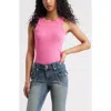 Bp. Slinky Rib Knit Tank In Pink Butterfly