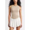 Bp. Slinky Rib Knit Tank In Tan Savannah