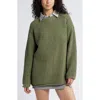 Bp. Slouchy Chenille Pullover Sweater In Green Lichen