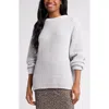 Bp. Slouchy Chenille Pullover Sweater In Grey Micro