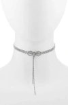 Bp. Sparkle Bow Choker Necklace In Metallic