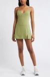 Bp. Sport Stretch Cotton Blend Minidress In Olive Fir