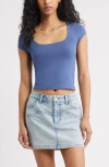 Bp. Square Neck Baby Tee In Blue