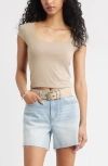 Bp. Square Neck Baby Tee In Neutral