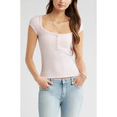 Bp. Square Neck Stretch Knit Henley T-shirt In Pattern