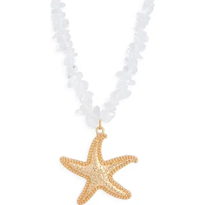 Bp. Starfish Pendant Necklace In Gold