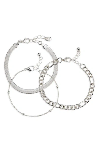 Bp. Sterling Silver Dipped Assorted Set Of 3 Chain Bracelets