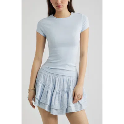 Bp. Stretch Cotton Blend Baby Tee In Blue