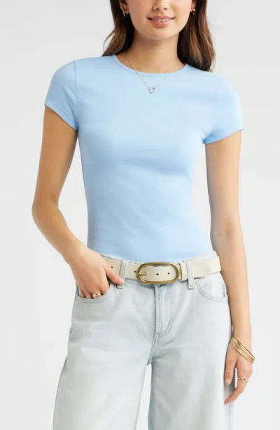 Bp. Stretch Cotton Blend Baby Tee In Blue