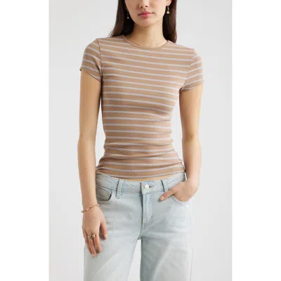 Bp. Stretch Cotton Blend Baby Tee In Nude