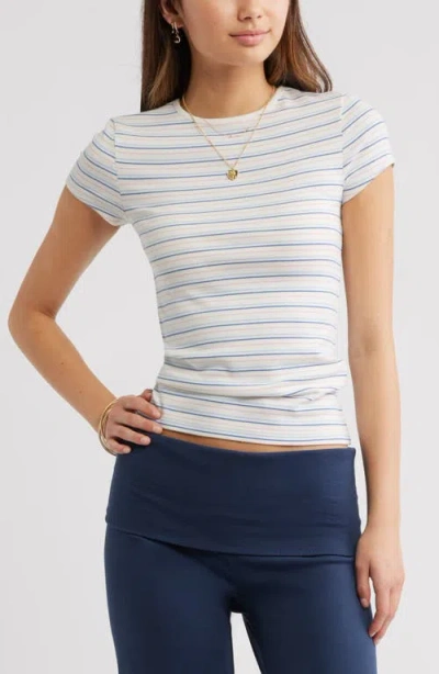 Bp. Stretch Cotton Blend Baby Tee In White