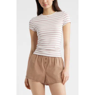 Bp. Stretch Cotton Blend Baby Tee In Pink