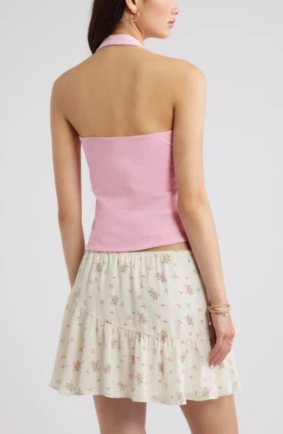Bp. Stretch Cotton Halter Top In Pink