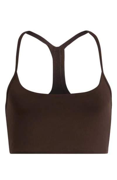 Bp. Stretch Cotton Racerback Bralette In Brown