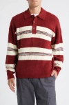 Bp. Stripe Oversize Polo Sweater In Red
