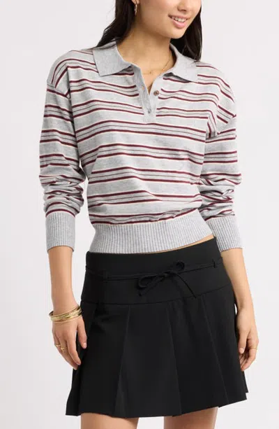 Bp. Striped Polo Sweater In Animal Print
