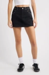 Bp. Stud Denim Miniskirt In Black