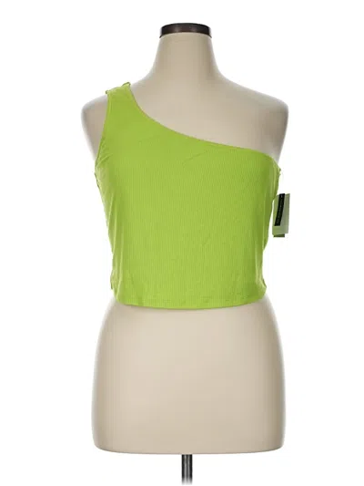 Bp. Tank Top Green One Shoulder Neckline Tops