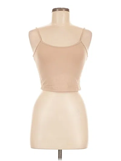 Pre-owned Bp. Tank Top Tan Halter Neckline Tops In Brown
