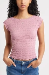 Bp. Textured Open Back Knit Top In Pink