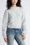 Bp. Textured Relaxed Sweater In Grey Micro