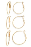Bp. Thin Sassy 3 Pairs Of Hoop Earrings