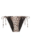 Bp. Tie Side Bikini Bottoms In Black- Tan Animal