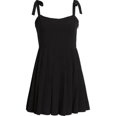 Bp. Tie Strap Pleated Minidress In Black