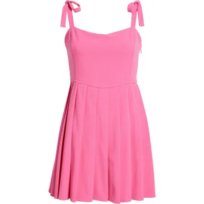 Bp. Tie Strap Pleated Minidress In Pink Butterfly