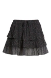 Bp. Tiered Chiffon Miniskirt In Black